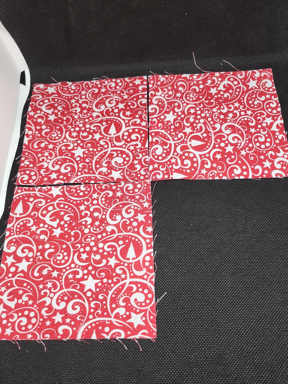 Red Holiday Print  4.75 Inch 3 Pcs Squares